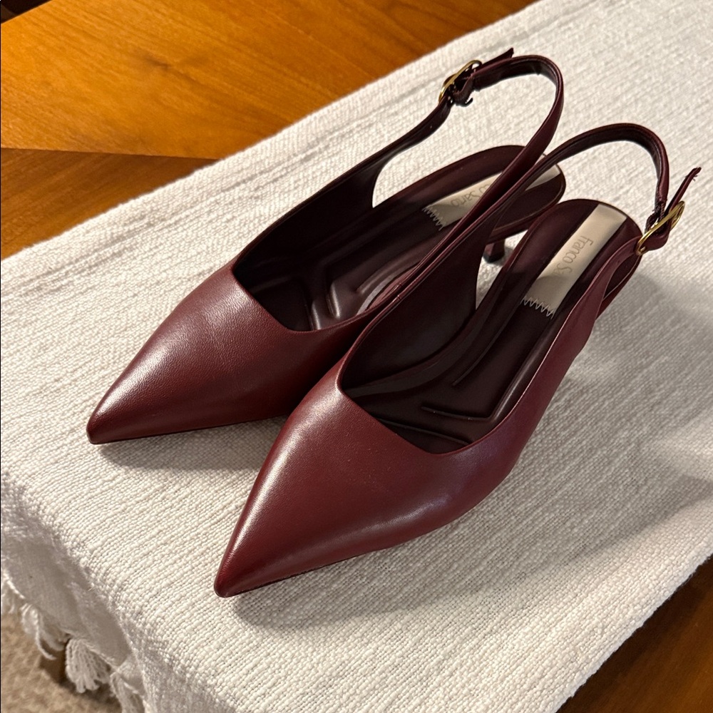 Franco Sarto Burgundy Slingback Heels